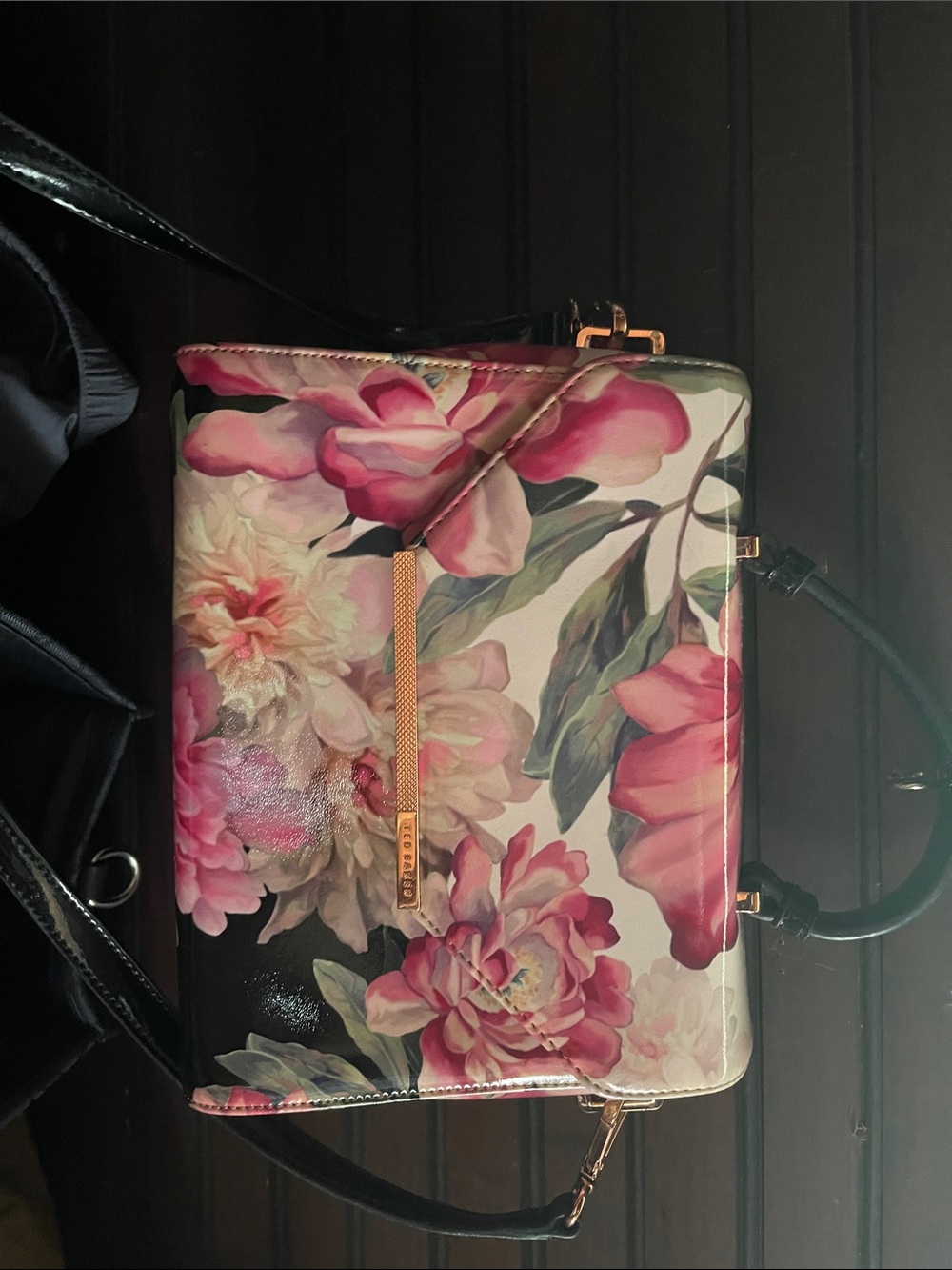 Ted backer Floral Pink Peony Print Top-Handle Satchel